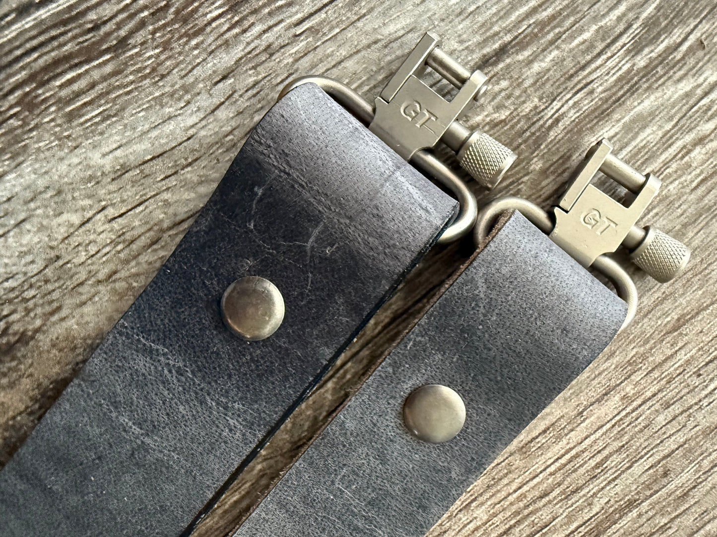 Buffalo Leather Rifle Sling, 1- or 1.25-inch, in Gray, Black, or Brown