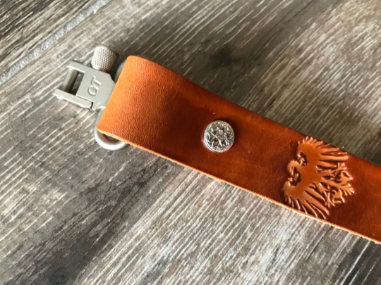 Personalized Leather Rifle Sling (Gun Sling), Adjustable, You Choose the Stamp, Brown or Black, 1-inch