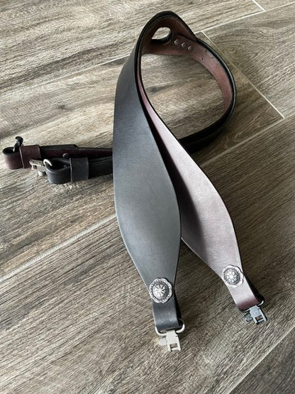 Thumbhole Rifle sling in English Bridle Leather