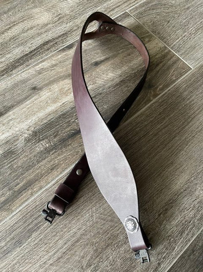 Thumbhole Rifle sling in English Bridle Leather