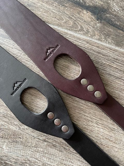 Thumbhole Rifle sling in English Bridle Leather