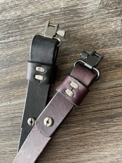 Thumbhole Rifle sling in English Bridle Leather