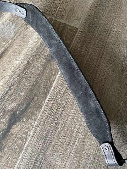 Padded 22 Rifle Sling, Hand-Tooled and Finished in Two-Tone Black/Gray