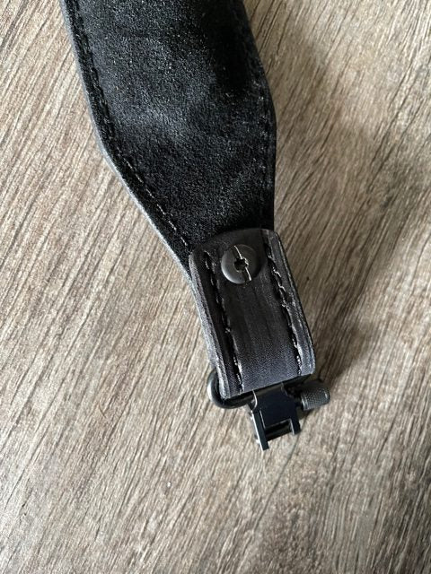Padded 22 Rifle Sling, Hand-Tooled and Finished in Two-Tone Black/Gray
