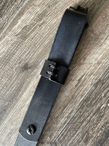 Padded 22 Rifle Sling, Hand-Tooled and Finished in Two-Tone Black/Gray