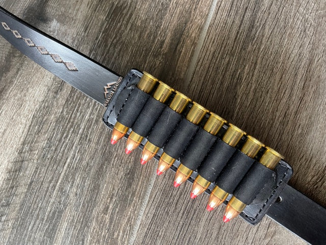 Leather Rifle Sling (Gun Sling), Hand-tooled, Two-Tone Finish (Smoky Gray / Natural or Coal / Gray)