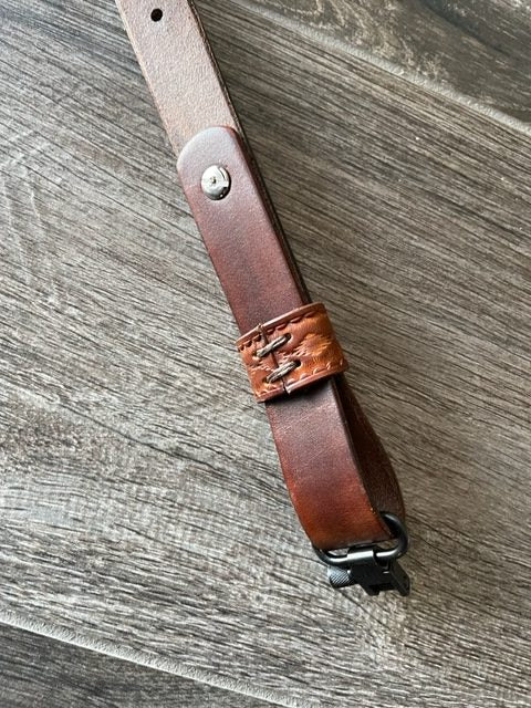 Venom Rifle Sling, Southwestern Hand-Tooling, Two-Tone Brown