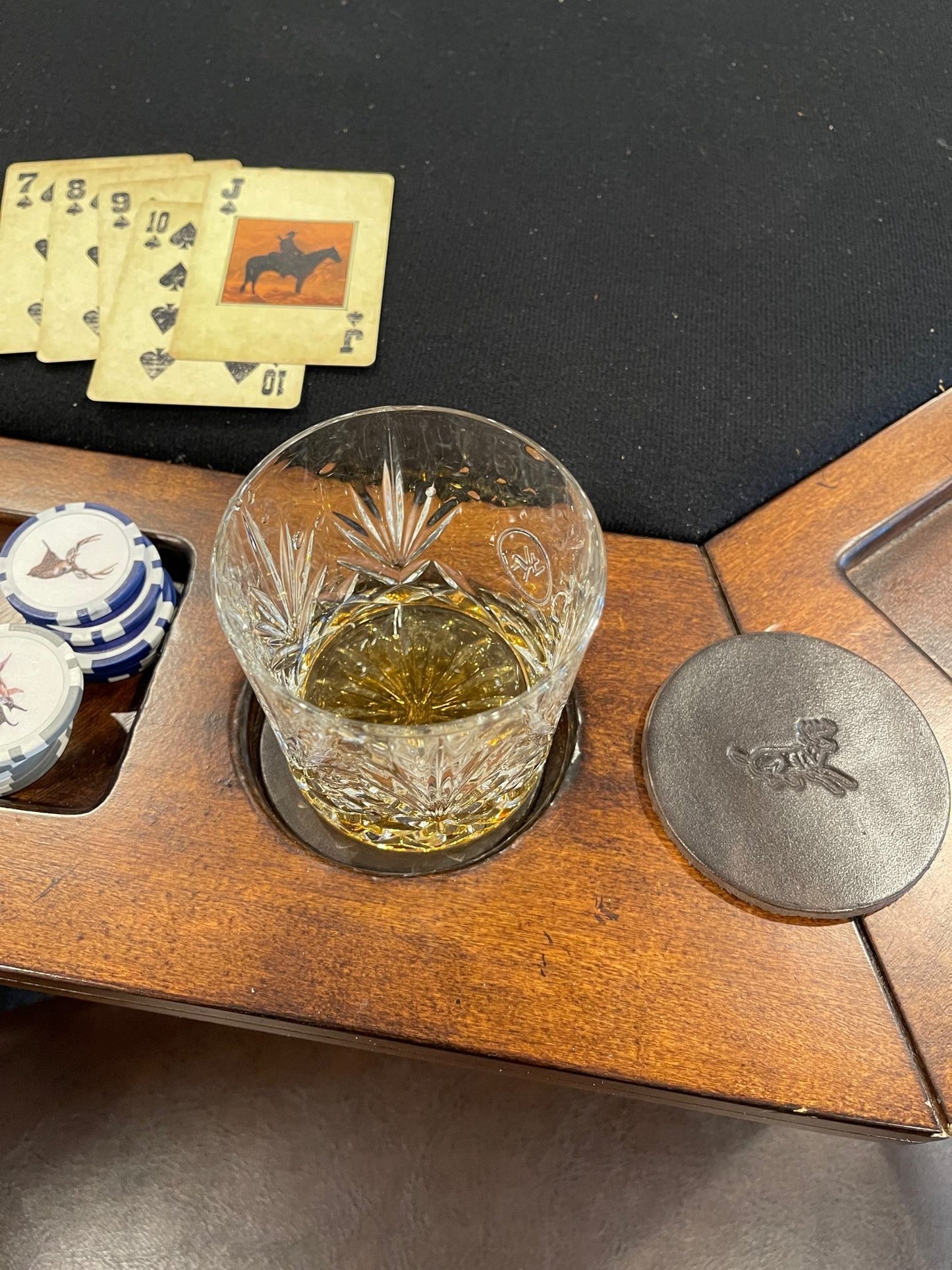 Western Wildlife Leather Coaster Set