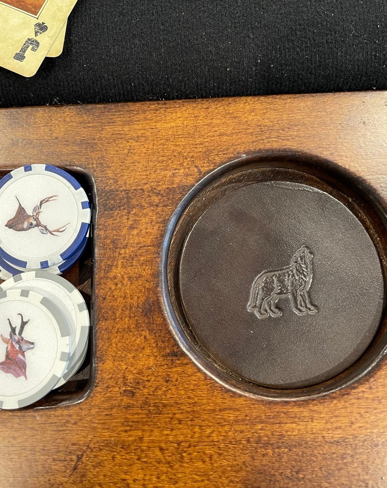 Western Wildlife Leather Coaster Set