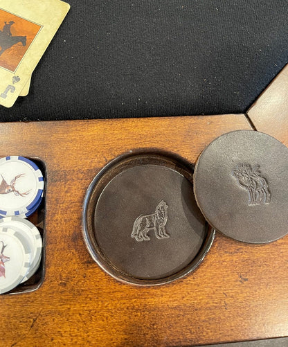 Western Wildlife Leather Coaster Set