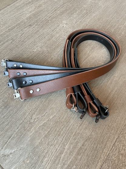 Rugged Leather Rifle Strap, 1.0- or 1.25-inch, Double Chicago Screws, Brown or Black