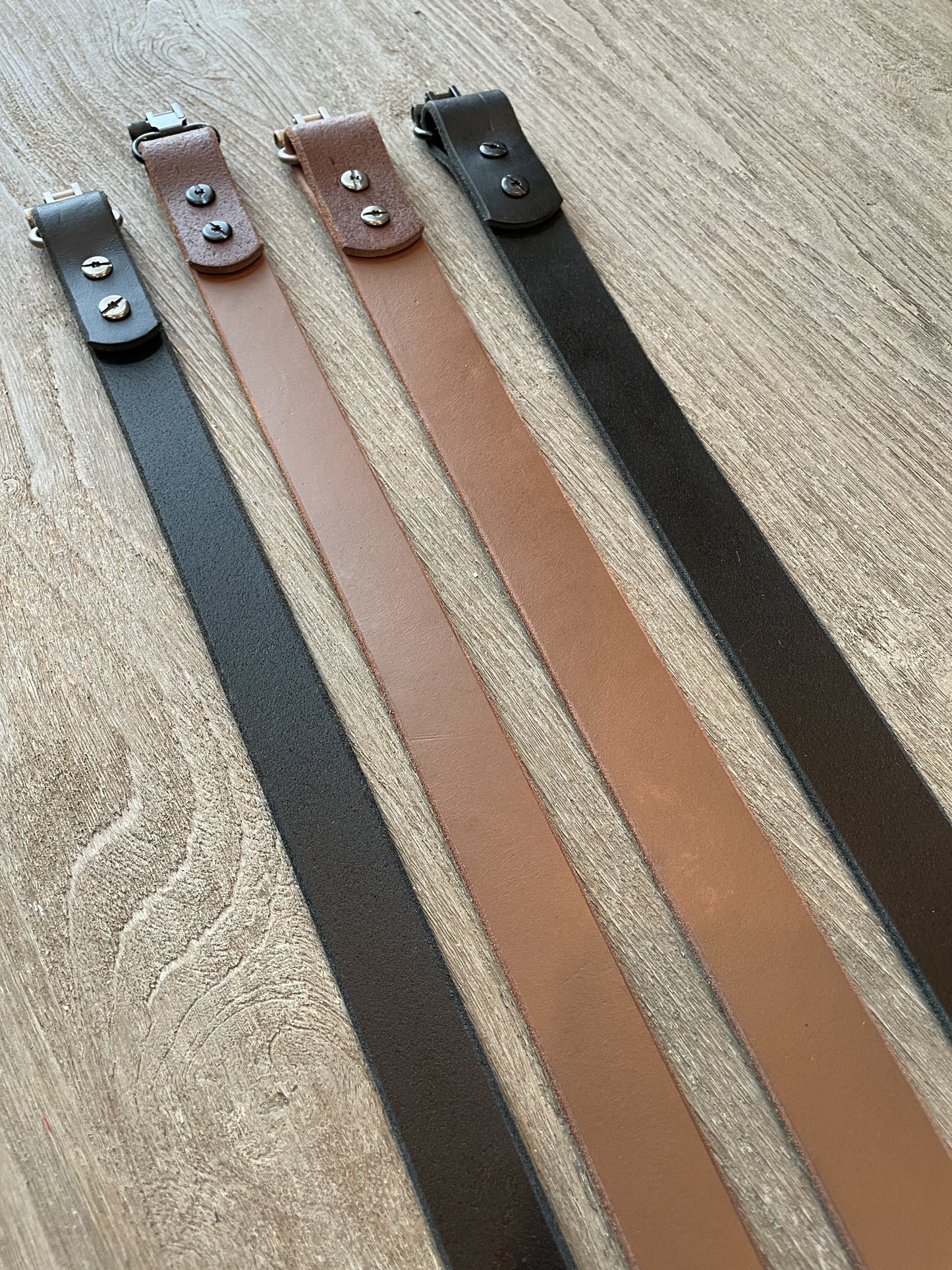 Rugged Leather Rifle Strap, 1.0- or 1.25-inch, Double Chicago Screws, Brown or Black