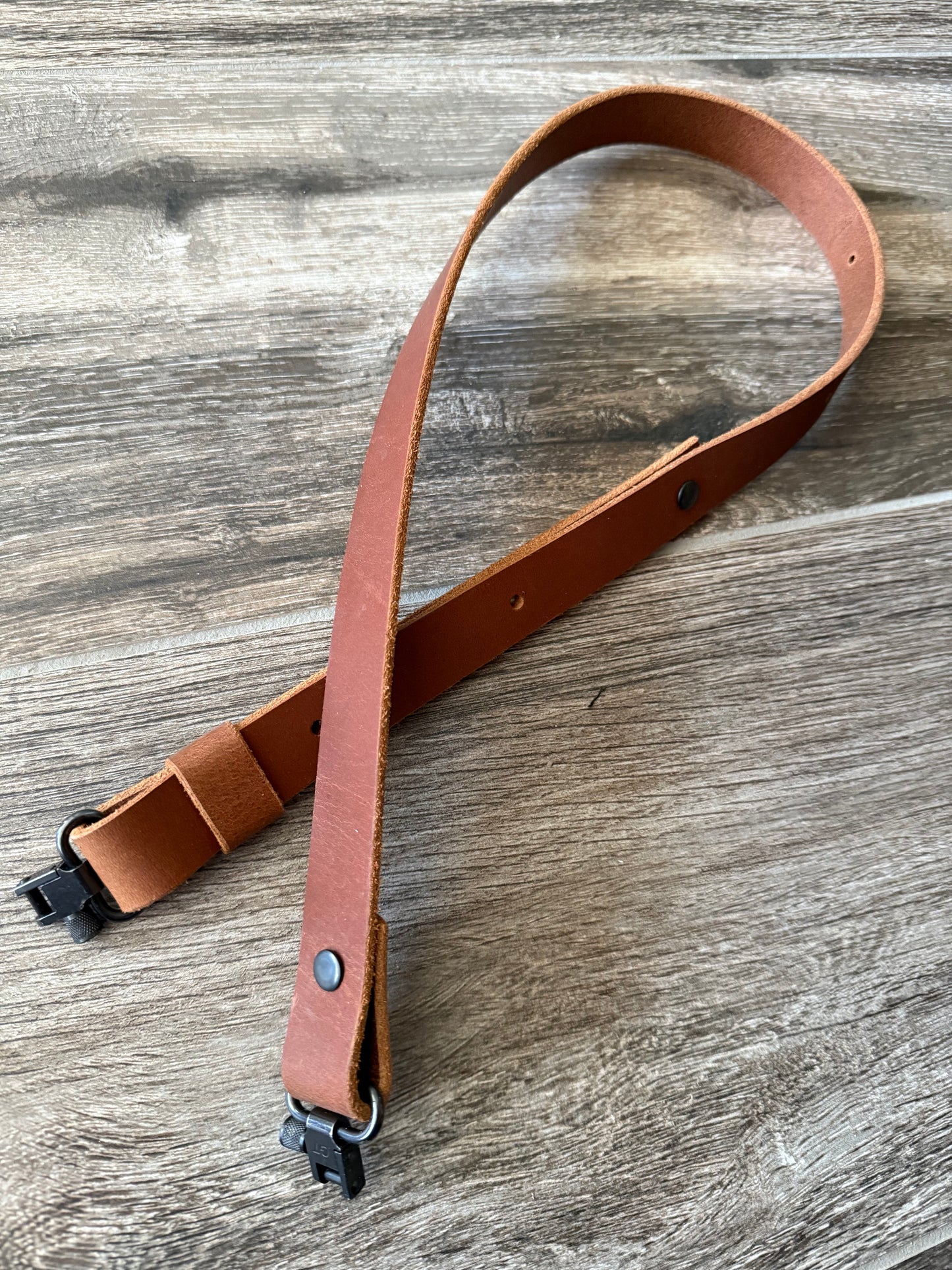 Buffalo Leather Rifle Sling, 1- or 1.25-inch, in Gray, Black, or Brown