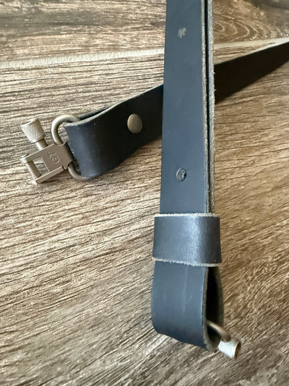 Buffalo Leather Rifle Sling, 1- or 1.25-inch, in Gray, Black, or Brown