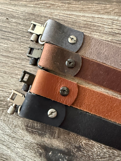 Buffalo Leather Rifle Sling, 1- or 1.25-inch, in Gray, Black, or Brown