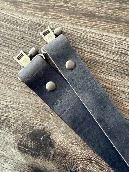 Buffalo Leather Rifle Sling, 1- or 1.25-inch, in Gray, Black, or Brown