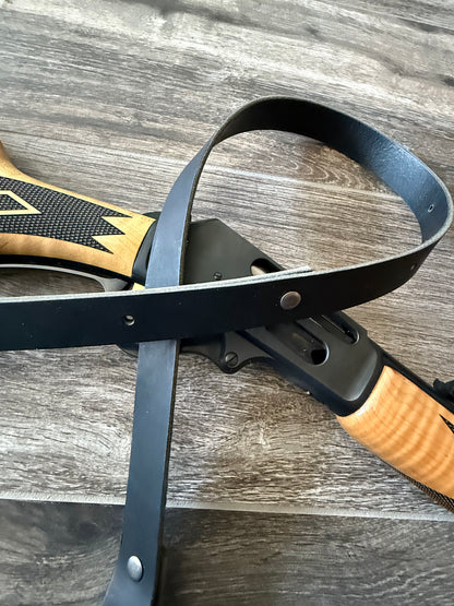 Buffalo Leather Rifle Sling, 1- or 1.25-inch, in Gray, Black, or Brown