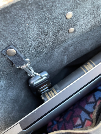 Black Biker Leather Tote