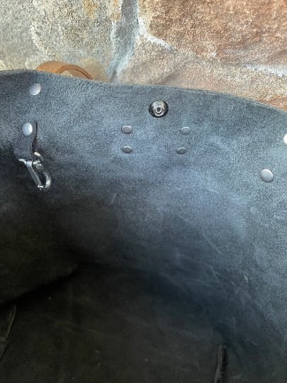 Black Biker Leather Tote