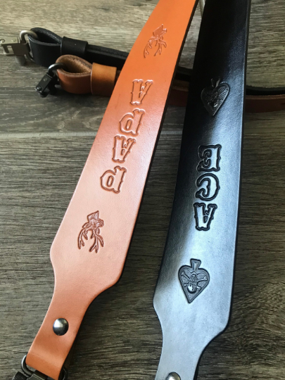 Personalized “Venom” Rifle Sling, Cobra Style Gun Strap, Adjustable, You Choose the Stamp, Tan or Black