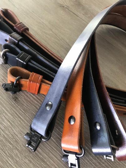 Adjustable Leather Rifle Sling, 1- or 1.25-inch