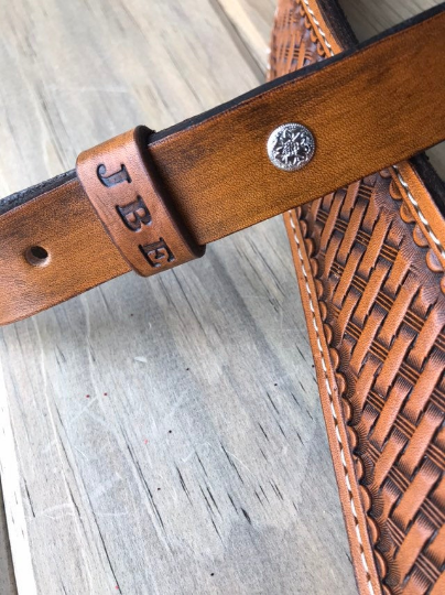 Cobra Padded Leather Rifle Sling – Basket Weave in Antique Tan