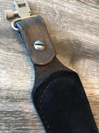 Personalized Leather Rifle Sling, Hand-tooled Gun Sling, Finished in Antique Smoke