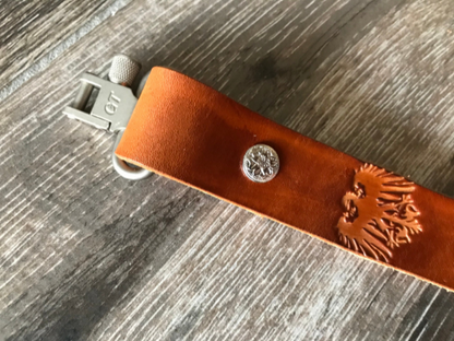 Personalized Leather Rifle Sling (Gun Sling), Adjustable, You Choose the Stamp, Brown or Black, 1-inch