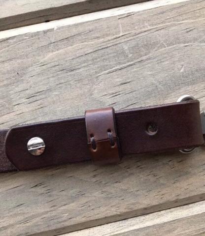 Cobra Padded Leather Rifle Sling, Hand Tooled and Polished In Dark Brown or Black