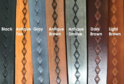 Leather Rifle Sling (Gun Sling), Hand-tooled, Finished in Gray, Brown or Black