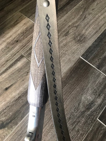 Hand-tooled leather Rifle Sling, Finished in Antique Smoke (Gray/Black) 1.25 inch width