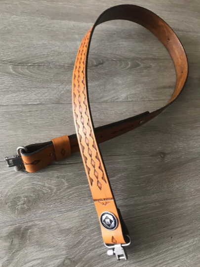 Leather Rifle Sling (Gun Strap), Southwestern Hand-tooling, Finished in Various Colors