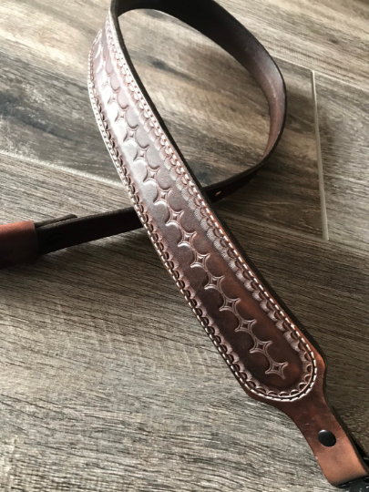Venom Padded Leather Rifle Sling Hand-Tooled and Finished in Antique Smoke, Antique Tan, Brown or Black