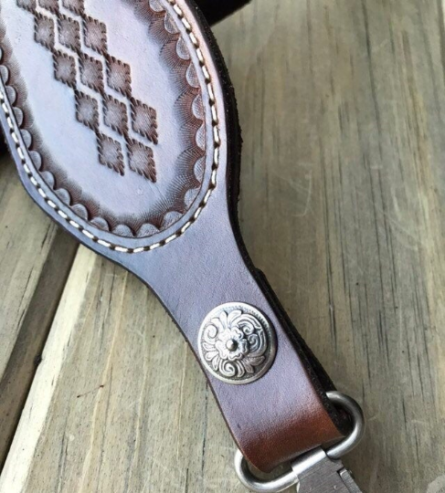 Cobra Padded Leather Rifle Sling, Hand Tooled and Polished In Dark Brown or Black