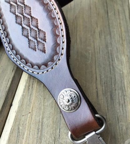 Cobra Padded Leather Rifle Sling, Hand Tooled and Polished In Dark Brown or Black