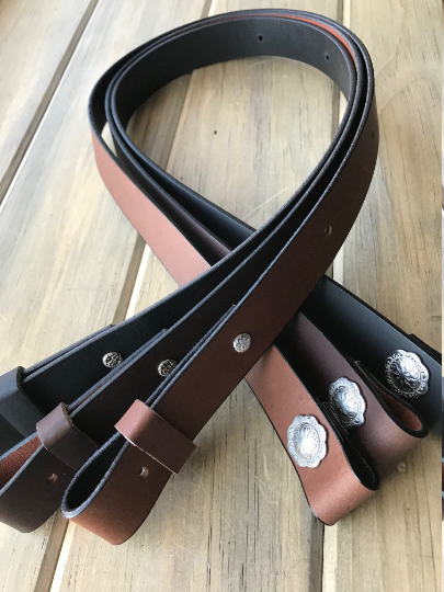 Buffalo Leather Adjustable Rifle Sling, Black, Light Brown or Chocolate, 1.25 inch