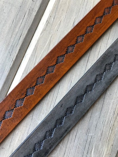 Leather Adjustable Rifle Sling, Handmade Gun Sling, Hand-tooled and Finished in Antique Tan or Smoke