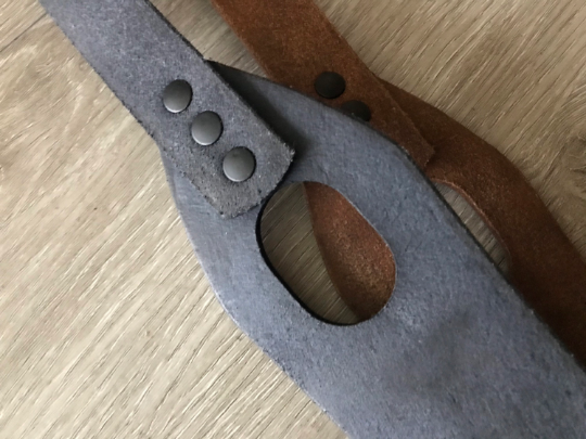 Leather Thumbhole Rifle Sling (Gun Strap), Adjustable, Choose the Stamp, Brown or Black, with Optional Personalization.