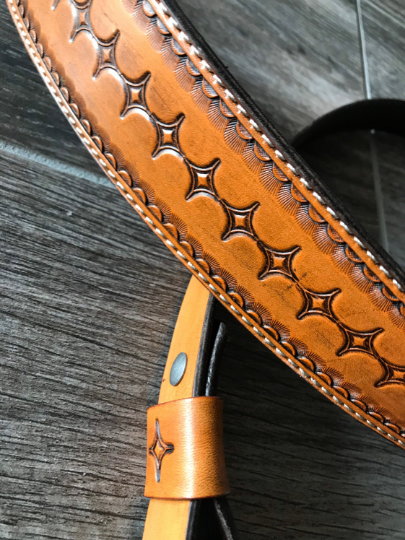 Venom Padded Leather Rifle Sling Hand-Tooled and Finished in Antique Smoke, Antique Tan, Brown or Black