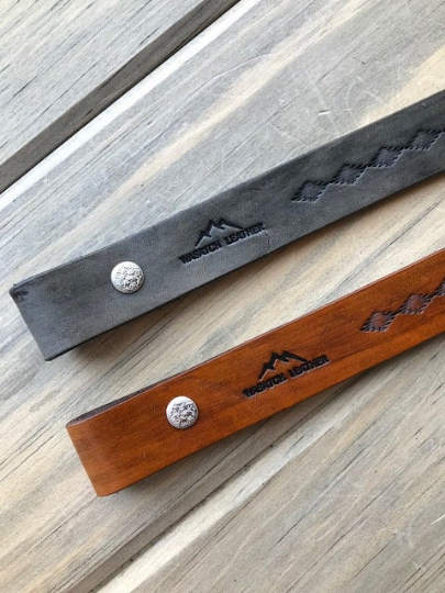 Leather Adjustable Rifle Sling, Handmade Gun Sling, Hand-tooled and Finished in Antique Tan or Smoke