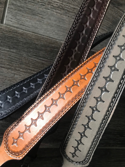 Venom Padded Leather Rifle Sling Hand-Tooled and Finished in Antique Smoke, Antique Tan, Brown or Black