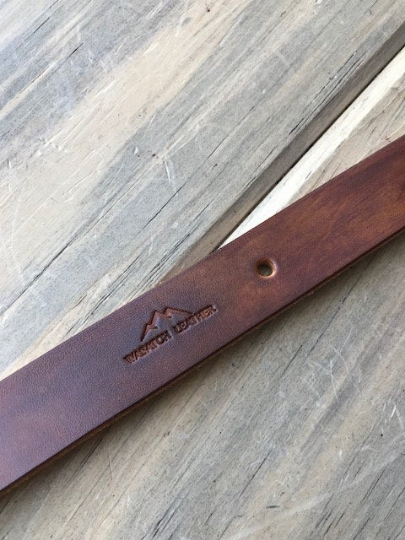 Personalized Leather Rifle Sling (Gun Sling), Adjustable, You Choose the Stamp, Brown or Black, 1-inch