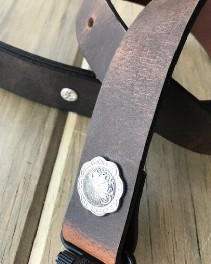 Buffalo Leather Adjustable Rifle Sling (Gun Sling) with Optional Personalization, Pull-up Oil Tanned, 1.25 inch