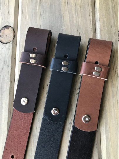 Buffalo Leather Adjustable Rifle Sling, Black, Light Brown or Chocolate, 1.25 inch