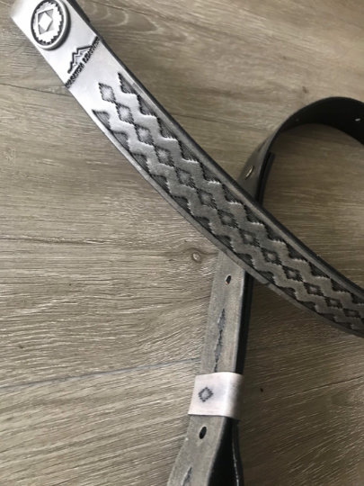 Leather Rifle Sling (Gun Strap), Southwestern Hand-tooling, Finished in Various Colors