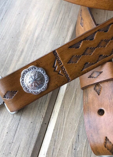 Leather Rifle Sling, Hand-tooled Gun Sling, Finished in Antique Chestnut Brown