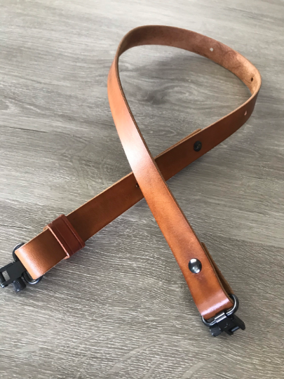 Adjustable Leather Rifle Sling, 1- or 1.25-inch