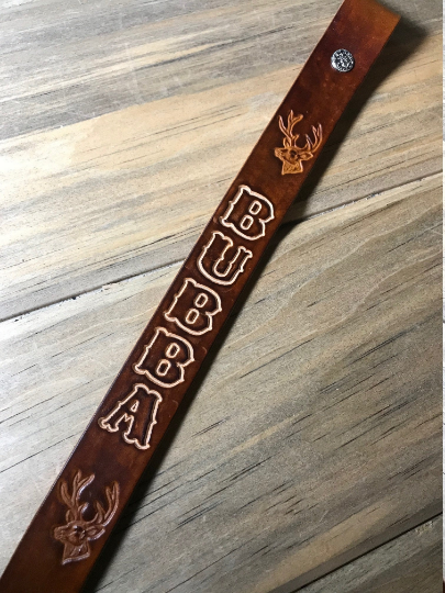 Personalized Leather Rifle Sling (Gun Sling), Adjustable, You Choose the Stamp, Brown or Black, 1-inch