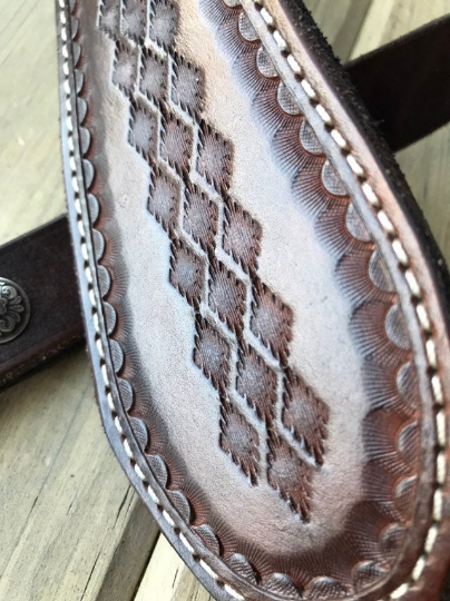 Cobra Padded Leather Rifle Sling, Hand Tooled and Polished In Dark Brown or Black