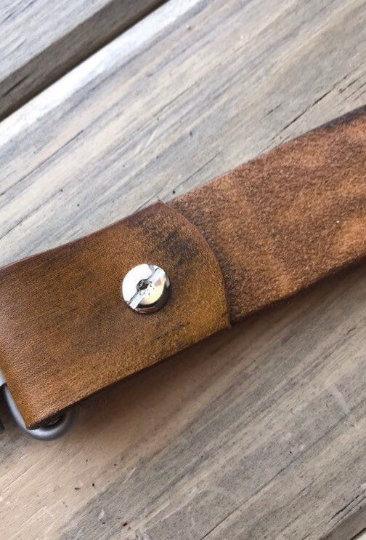 Leather Rifle Sling, Hand-tooled Gun Sling, Finished in Antique Chestnut Brown